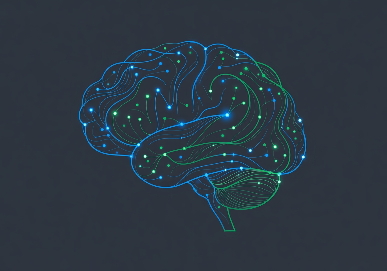 Neural network and brain illustration