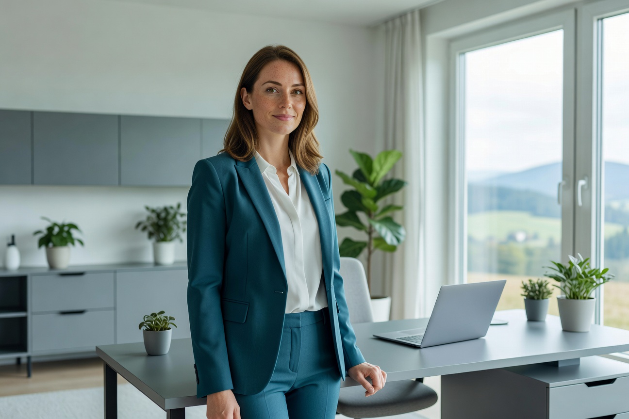 Austrian professional woman from Graz, Styria envisioning her AI-powered future